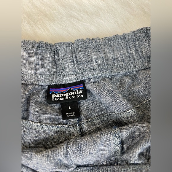 Patagonia Baggies Naturals Hemp and Cotton Chambray  Blue Shorts Large - Picture 4 of 9